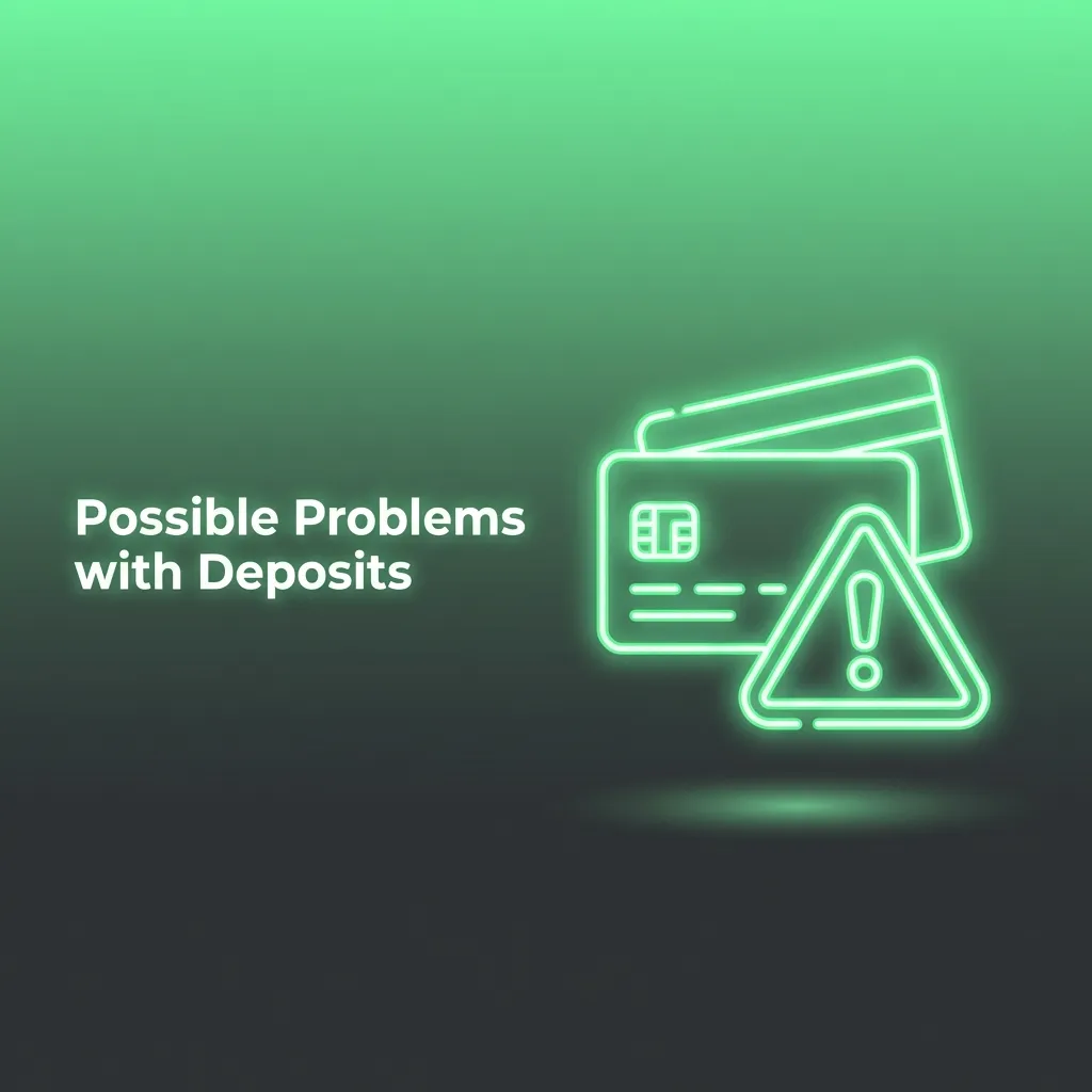 Infographic titled “Possible Problems with Deposits” listing common deposit issues in India and brief solutions.