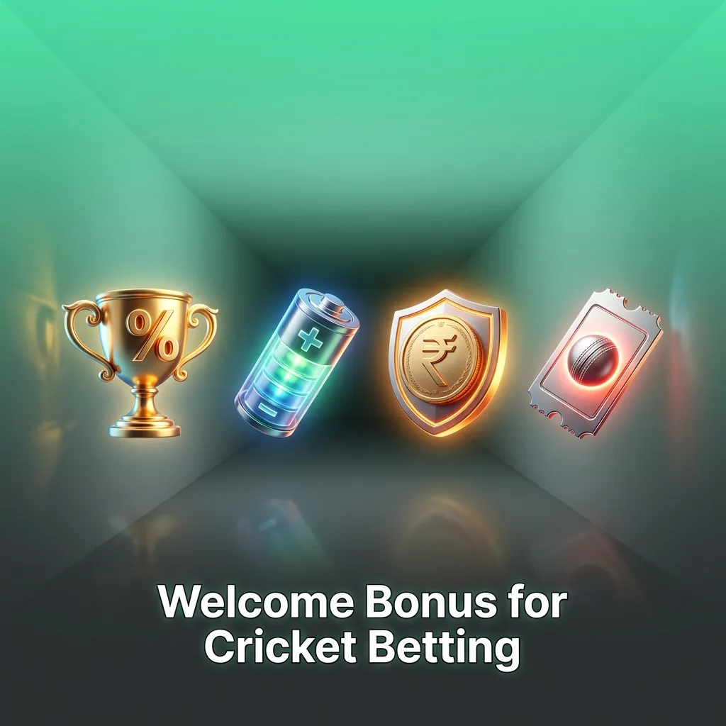 Welcome bonus banner for cricket betting, showing 180% and 300% first deposit offers for new users