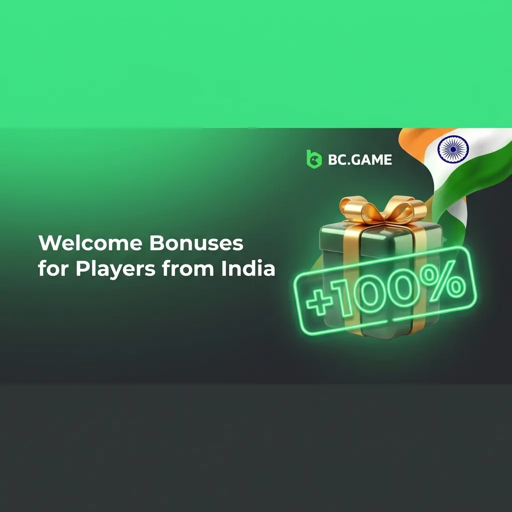 Promotional banner showing 180% and 300% first deposit bonuses for new Indian players on BC Game website